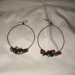 Multi color wire earrings